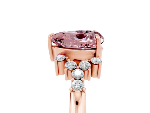 Rose gold Heart Cut Morganite Ring with Side Stones and Four-Prong Setting_41
