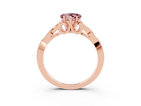 Rose gold Heart Cut Morganite Solitaire Celtic Knot Ring with Four-Prong Setting_15