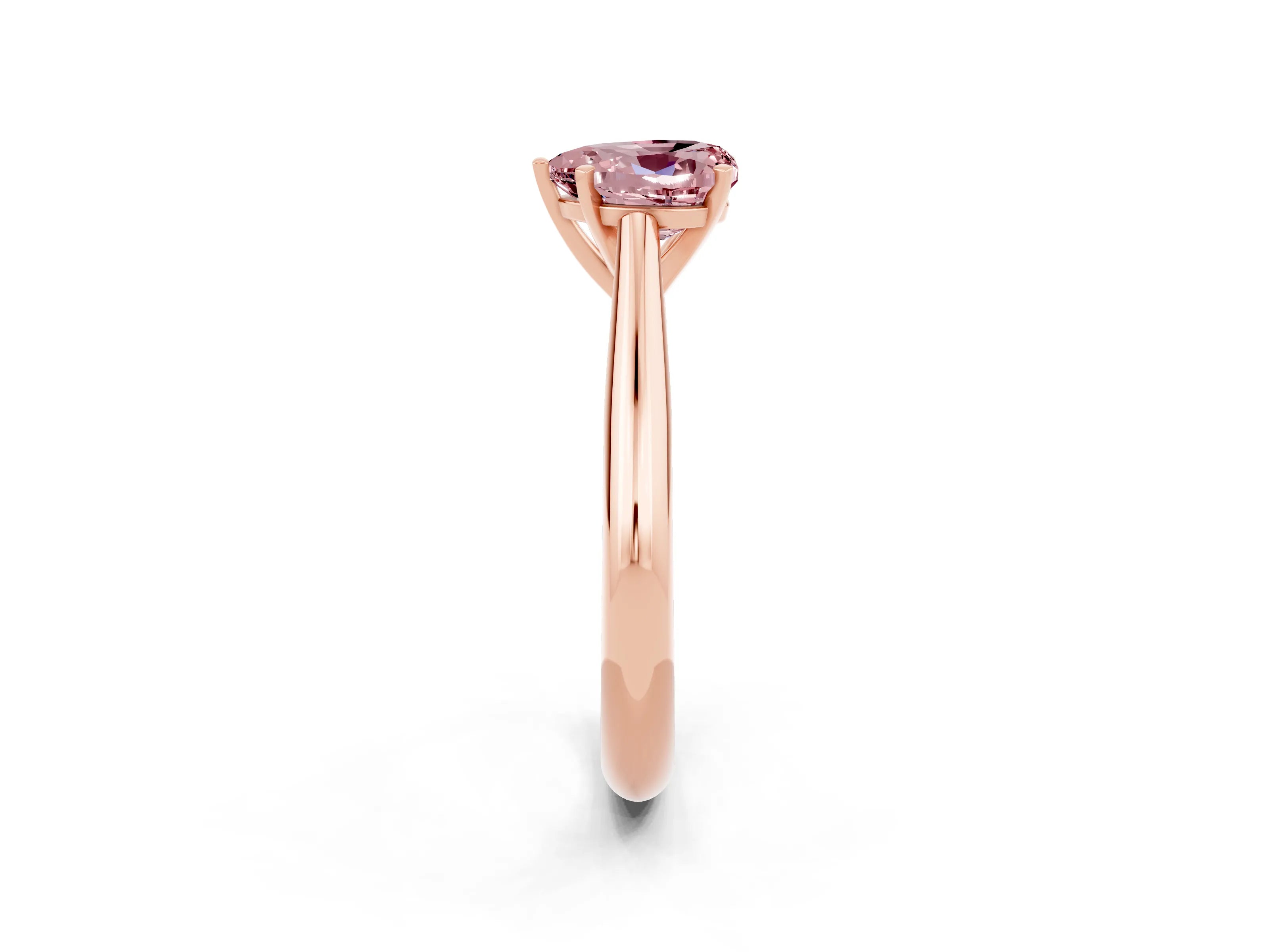 Rose gold Heart Cut Morganite Solitaire Engagement Ring with Cathedral Setting and Four-Prong Mount_14