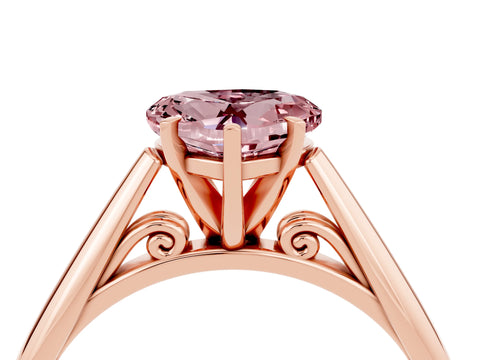 Rose gold Heart Cut Morganite Solitaire Engagement Ring with Cathedral Setting and Four-Prong Mount_16