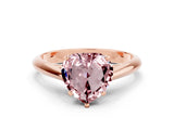 Rose gold Heart Cut Morganite Solitaire Engagement Ring with Cathedral Setting and Four-Prong Mount_24
