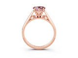 Rose gold Heart Cut Morganite Solitaire Engagement Ring with Cathedral Setting and Four-Prong Mount_27