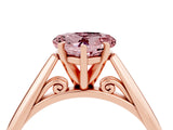 Rose gold Heart Cut Morganite Solitaire Engagement Ring with Cathedral Setting and Four-Prong Mount_28