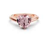 Rose gold Heart Cut Morganite Solitaire Engagement Ring with Cathedral Setting and Four-Prong Mount_30
