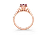 Rose gold Heart Cut Morganite Solitaire Engagement Ring with Cathedral Setting and Four-Prong Mount_33