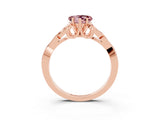 Rose gold Heart Cut Morganite Solitaire Engagement Ring with Celtic Knot Band and Four-Prong Setting_3