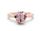 Rose gold Heart Cut Morganite Solitaire Engagement Ring with Classic Band and Four-Prong Setting_24