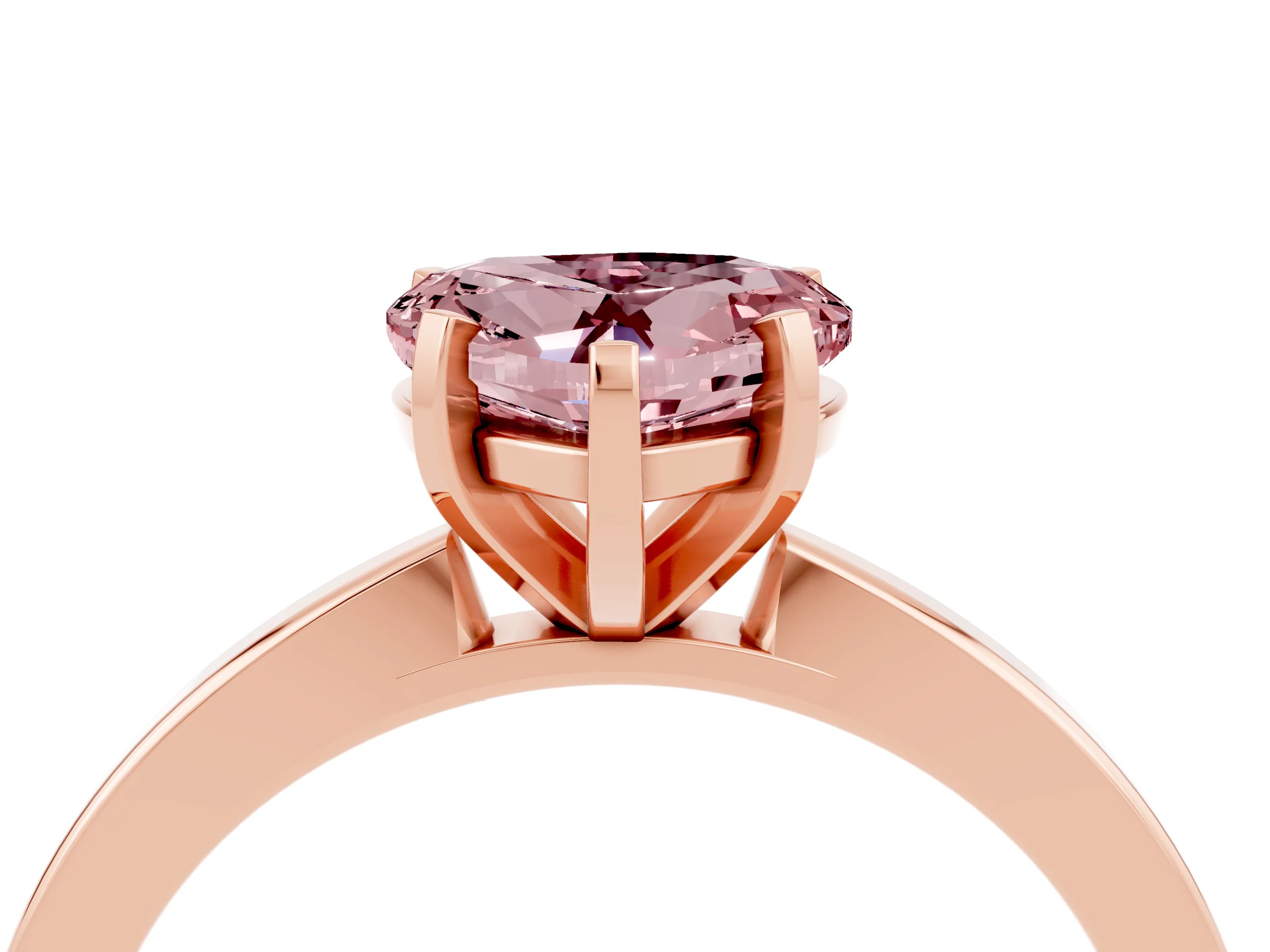 Rose gold Heart Cut Morganite Solitaire Engagement Ring with Classic Band and Four-Prong Setting_28