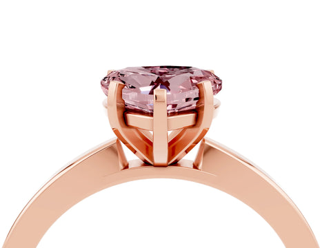 Rose gold Heart Cut Morganite Solitaire Engagement Ring with Classic Band and Four-Prong Setting_28