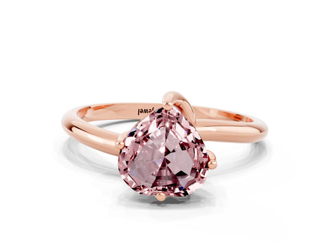 Rose gold Heart Cut Morganite Solitaire Engagement Ring with Four-Prong Setting and Classic Band_12