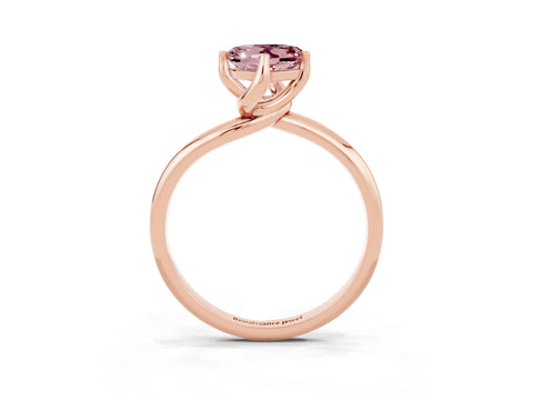 Rose gold Heart Cut Morganite Solitaire Engagement Ring with Four-Prong Setting and Classic Band_15