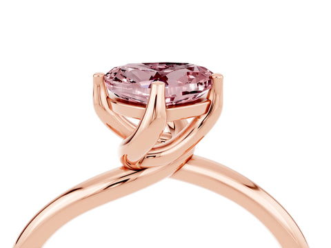 Rose gold Heart Cut Morganite Solitaire Engagement Ring with Four-Prong Setting and Classic Band_16