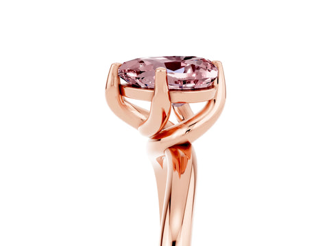 Rose gold Heart Cut Morganite Solitaire Engagement Ring with Four-Prong Setting and Classic Band_17