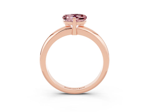 Rose gold Heart Cut Morganite Solitaire Engagement Ring with Round Band and Four-Prong Setting_3