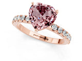 Rose gold Heart Cut Morganite Solitaire Pavé Band with Four-Prong Setting_1