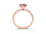 Rose gold Heart Cut Morganite Solitaire Pavé Band with Four-Prong Setting_3