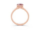 Rose gold Heart Cut Morganite Solitaire Ring with Flower Prong Setting and Classic Band_15