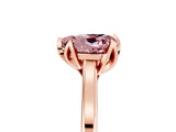 Rose gold Heart Cut Morganite Solitaire Ring with Flower Prong Setting and Classic Band_17