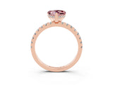 Rose gold Heart Cut Morganite Solitaire Ring with Pavé Band and Four-Prong Setting_27