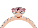 Rose gold Heart Cut Morganite Solitaire Ring with Pavé Band and Four-Prong Setting_28