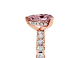 Rose gold Heart Cut Morganite Solitaire Ring with Pavé Band and Four-Prong Setting_29