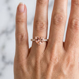 Rose gold Heart Cut Morganite Solitaire Ring with Round  Pavé Band and Four-Prong Setting_42