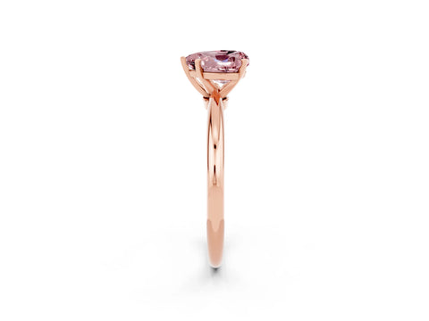 Rose gold Heart Cut Morganite Solitaire Ring with Six-Prong Setting and Classic Band_2