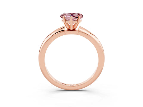 Rose gold Heart Cut Morganite Solitaire Ring with Six-Prong Setting and Classic Band_3