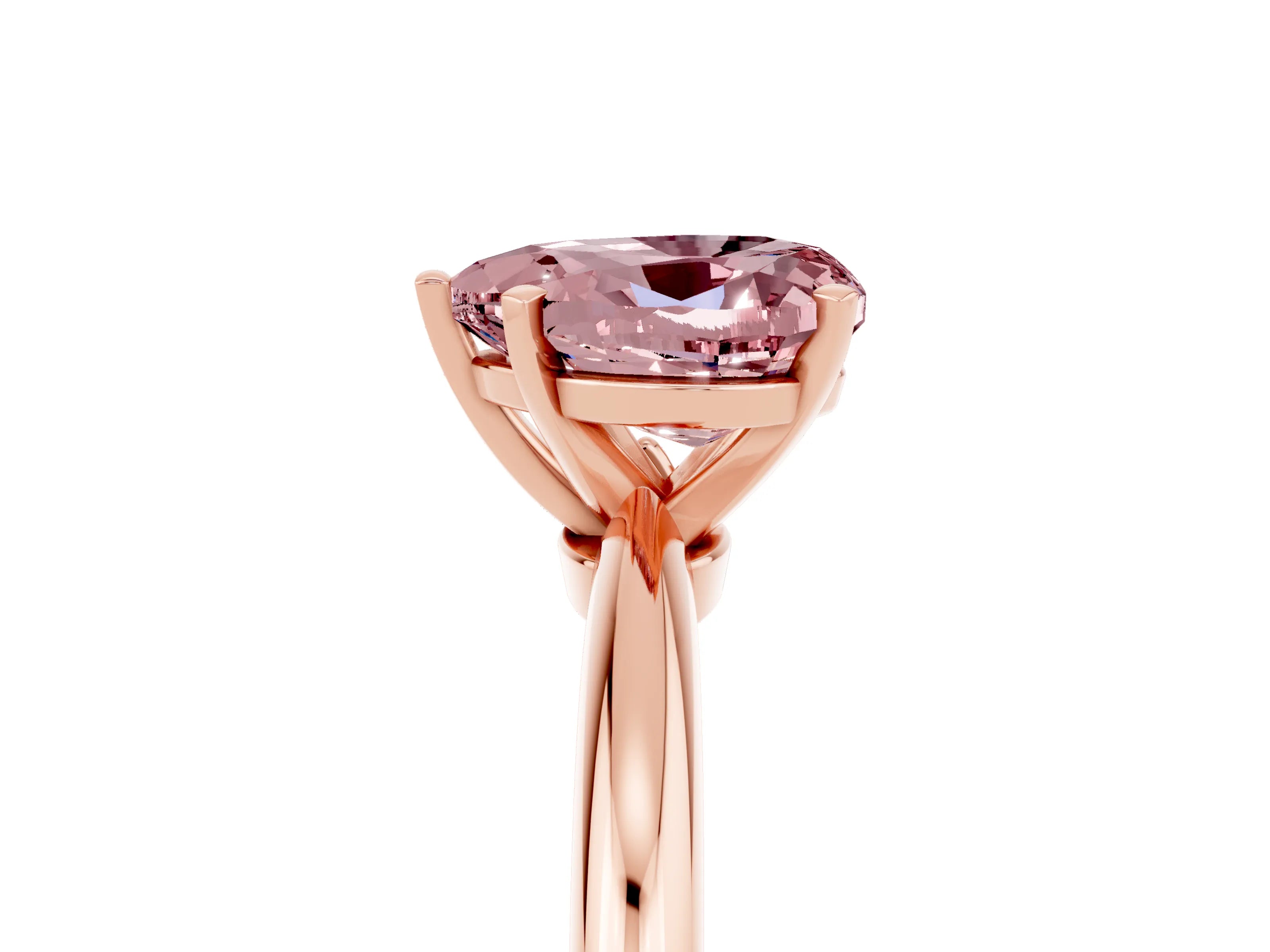 Rose gold Heart Cut Morganite Solitaire Ring with Six-Prong Setting and Classic Band_5