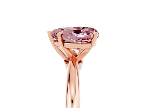 Rose gold Heart Cut Morganite Solitaire Ring with Six-Prong Setting and Classic Band_5
