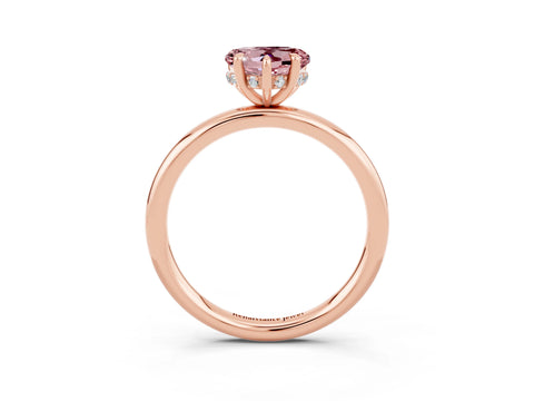 Rose gold Heart Cut Morganite Solitaire Ring with Thin Band and Four-Prong Setting_3