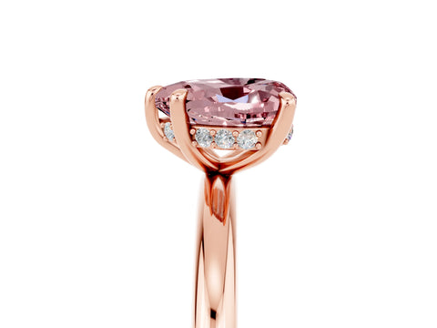 Rose gold Heart Cut Morganite Solitaire Ring with Thin Band and Four-Prong Setting_5