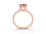 Rose gold Heart Cut Morganite Solitaire Ring with Wide Band and Prong Setting_3
