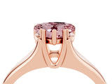 Rose gold Heart Cut Morganite Solitaire Ring with Wide Band and Prong Setting_4