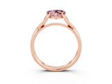 Rose gold Heart Cut Morganite Solitaire Twist Band Prong Setting Ring_39