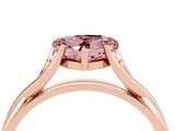 Rose gold Heart Cut Morganite Solitaire Twist Band Prong Setting Ring_40