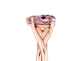 Rose gold Heart Cut Morganite Solitaire Twist Band Prong Setting Ring_41