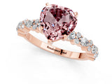 Rose gold Heart Cut Morganite Solitaire with Side Stones, Pave Band, Four-Prong Setting_37