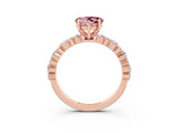 Rose gold Heart Cut Morganite Solitaire with Side Stones, Pave Band, Four-Prong Setting_39