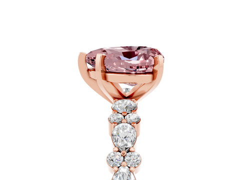 Rose gold Heart Cut Morganite Solitaire with Side Stones, Pave Band, Four-Prong Setting_41