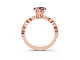 Rose gold Heart Cut Morganite Solitaire with Side Stones on a Pavé Band and Four-Prong Setting_3