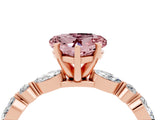 Rose gold Heart Cut Morganite Solitaire with Side Stones on a Pavé Band and Four-Prong Setting_4