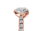 Rose gold Heart Cut Pavé Band Solitaire Ring with Four-Prong Setting_143