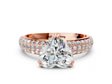 Rose gold Heart Cut Pave Diamond Engagement Ring with Channel Set Band and Four-Prong Setting_20