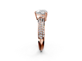 Rose gold Heart Cut Pave Diamond Engagement Ring with Channel Set Band and Four-Prong Setting_22