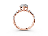 Rose gold Heart Cut Pave Diamond Engagement Ring with Channel Set Band and Four-Prong Setting_23