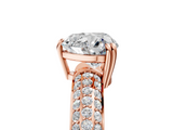 Rose gold Heart Cut Pave Diamond Engagement Ring with Channel Set Band and Four-Prong Setting_25