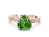 Rose gold Heart Cut Peridot Engagement Ring with Side Stone Accents and Four-Prong Setting_60