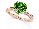 Rose gold Heart Cut Peridot Engagement Ring with Side Stone Accents and Four-Prong Setting_61