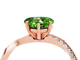 Rose gold Heart Cut Peridot Engagement Ring with Side Stone Accents and Four-Prong Setting_64